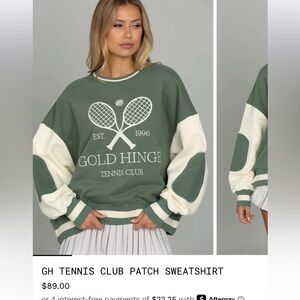 Gold hinge Green and Cream Tennis Club Sweatshirt